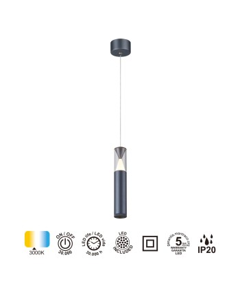 SPARK * COLGANTE 1L LED 7W - Gris Oscuro